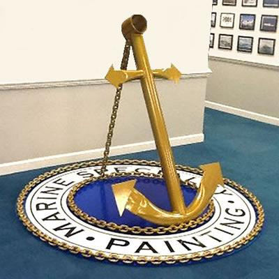 Classic Navy Anchor with Chain Silver