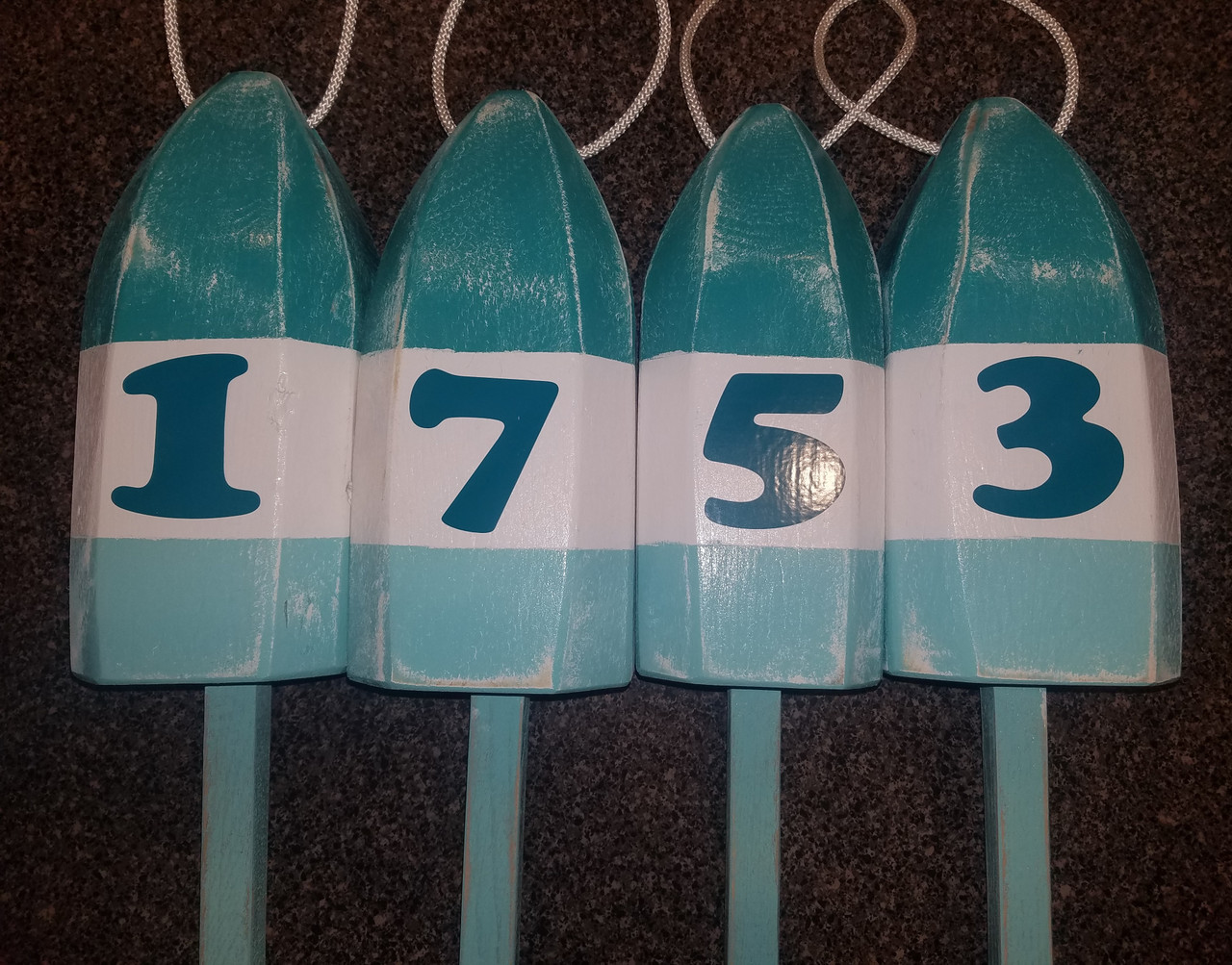 Wooden Lobster Buoy - 21" - Customized with Numbers