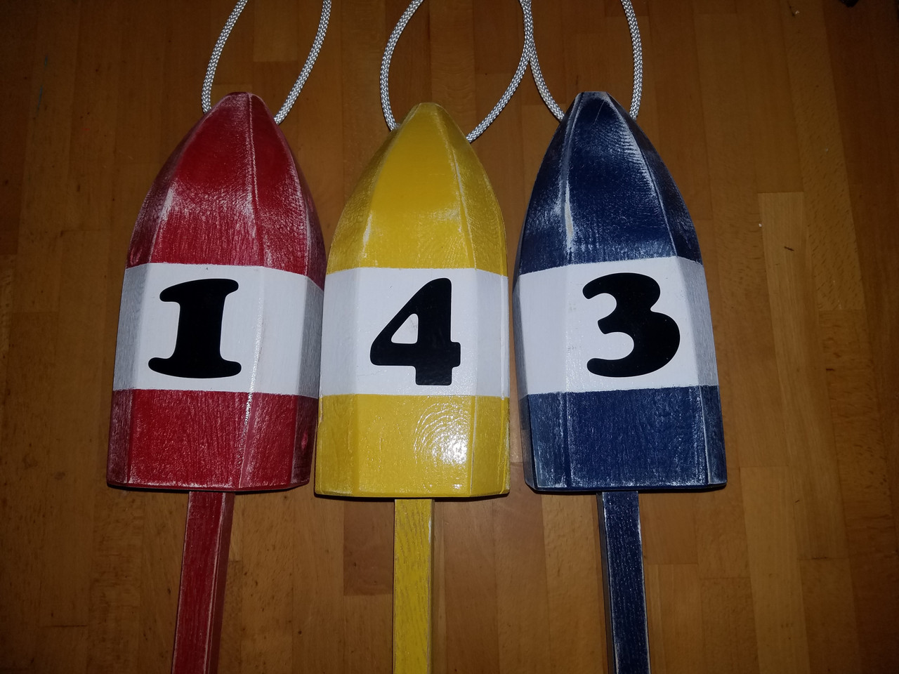 Wooden Lobster Buoy - 21" - Customized with Numbers