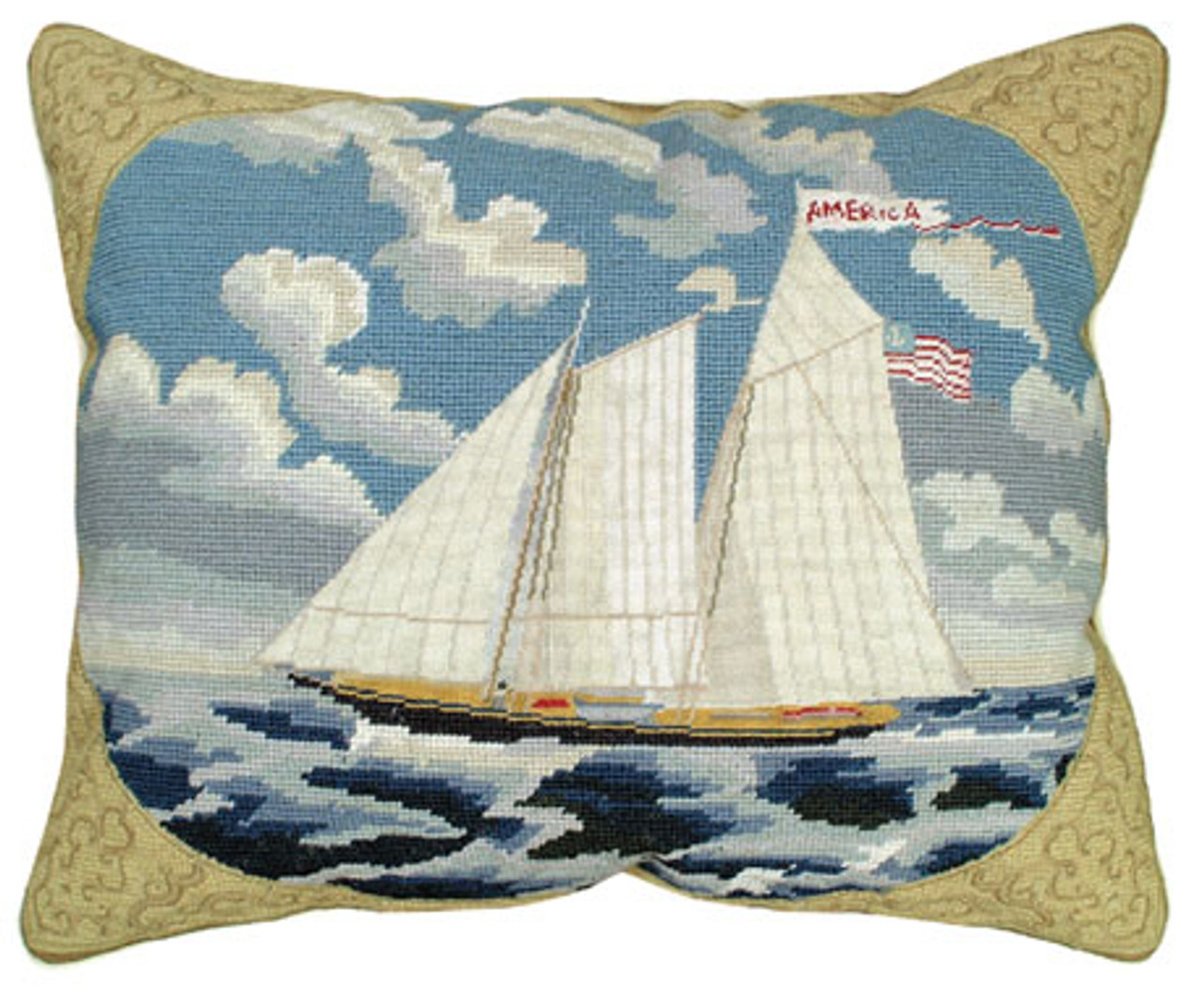 America Mixed Stitch Pillow