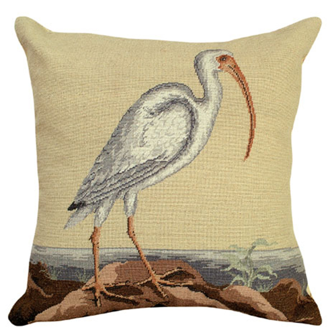 Red Curlew Petit Point Pillow