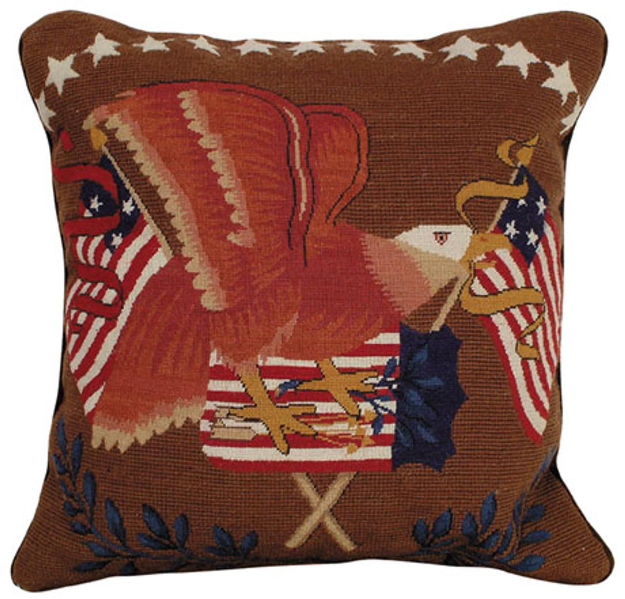 Star and Shield Hooked Pillow