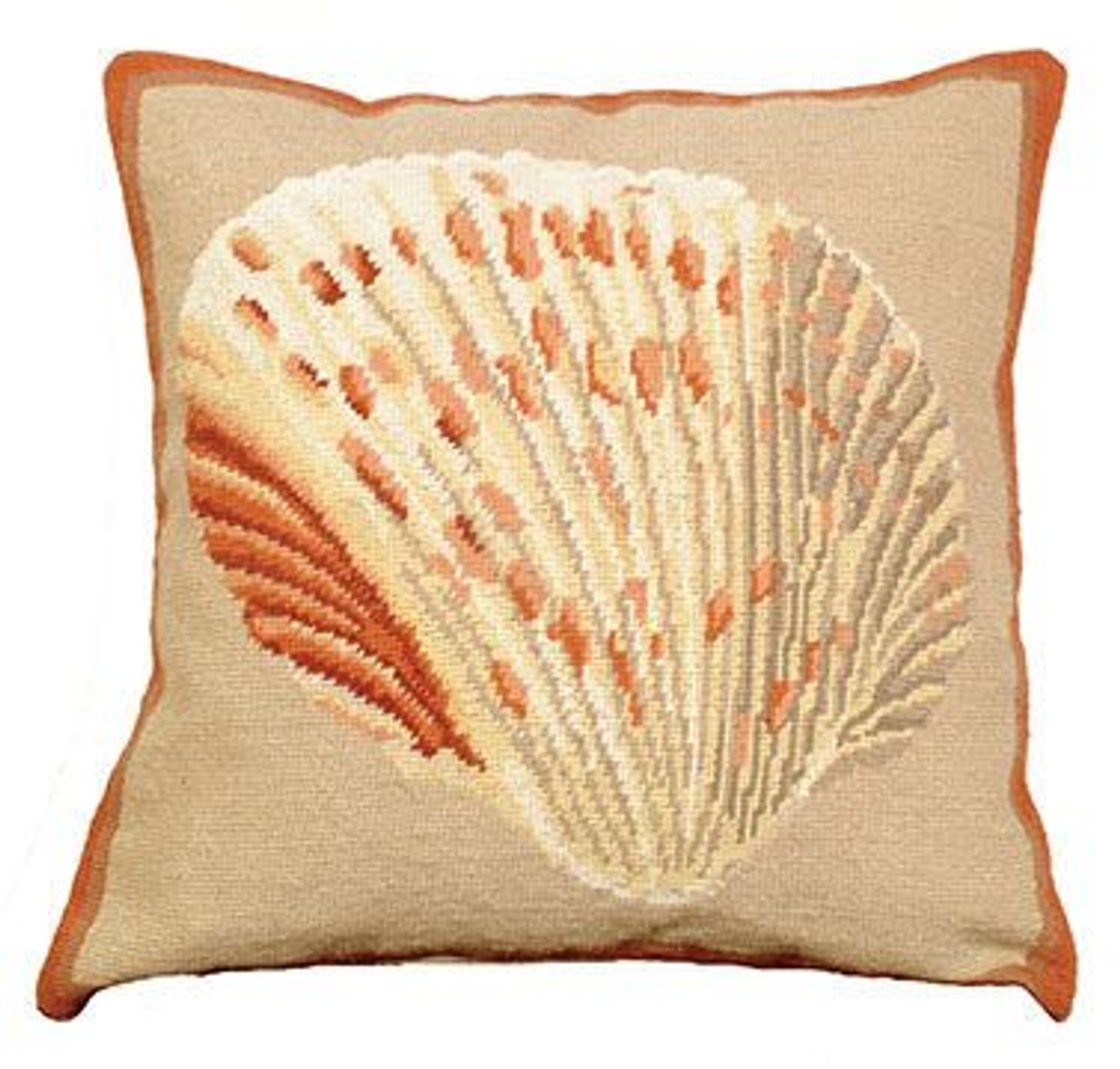 Atlantic Cockle Needlepoint Pillow