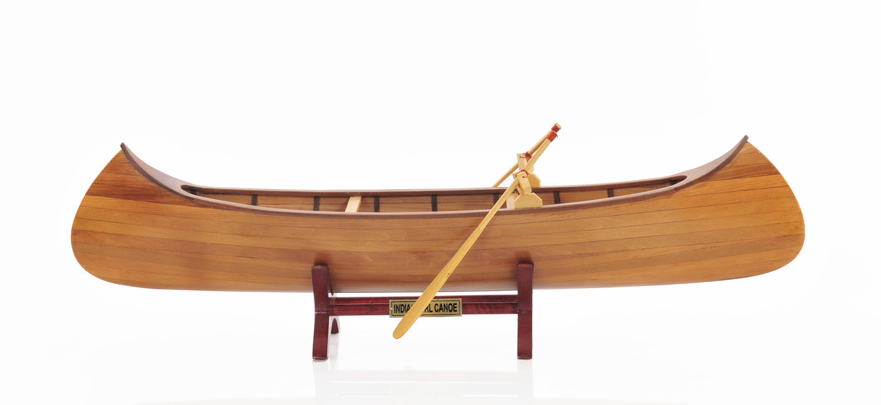 Indian Girl Canoe with Optional Personalized Plaque