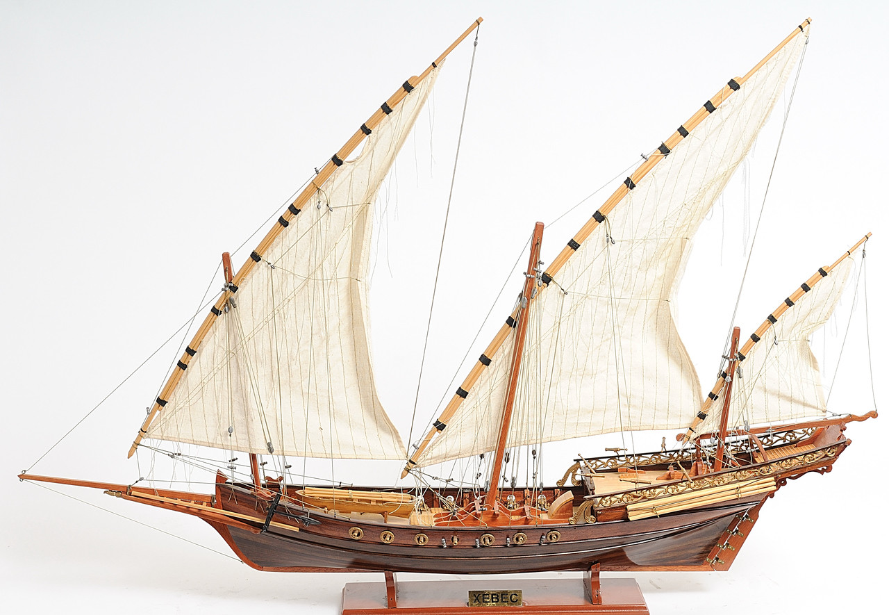 Xebec Sailing Ship with Optional Personalized Plaque