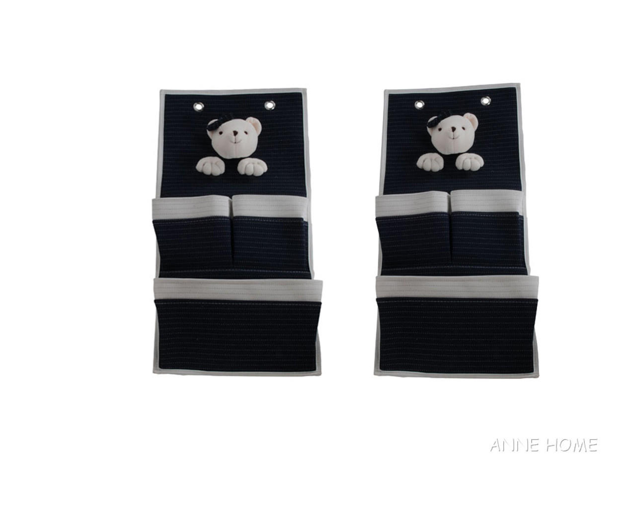 Bear 3-Pocket Wall Hangers - Set of 2