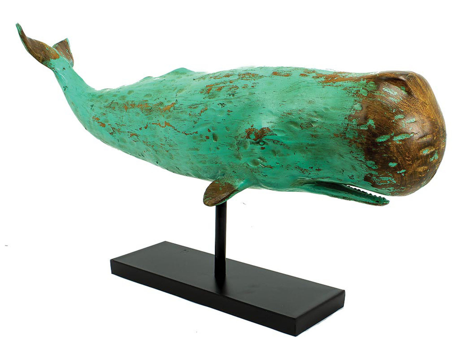Sperm Whale Sculpture - Green Resin
