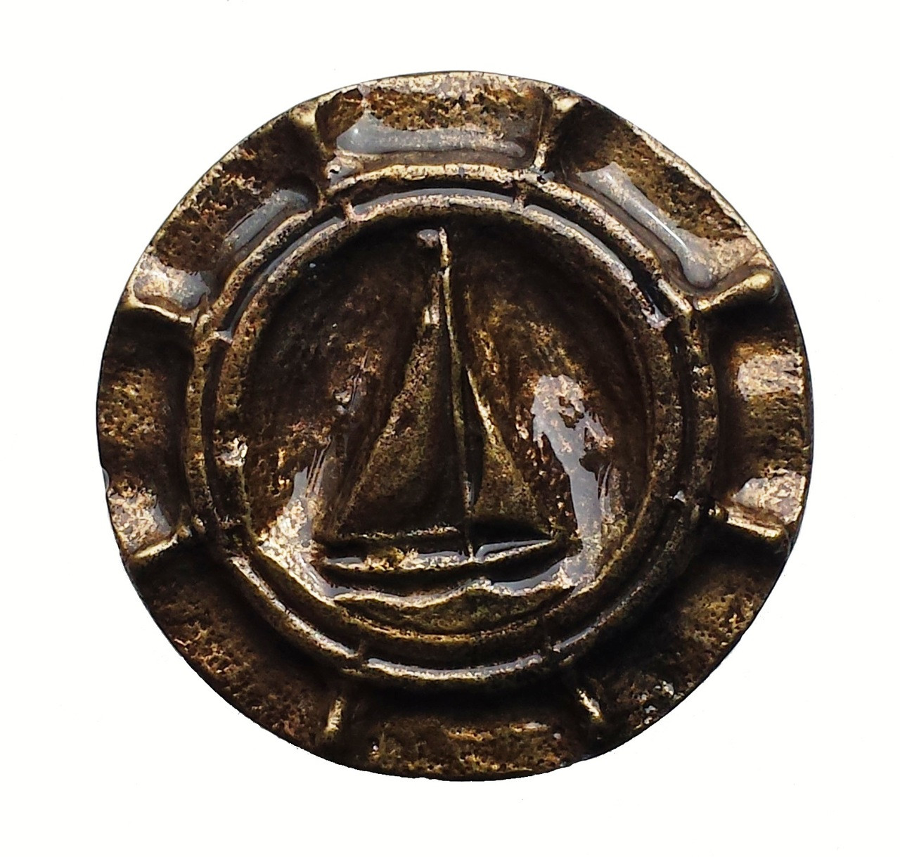 Sailboat in Helm Hardware Knobs & Sailing Kitchen Decor