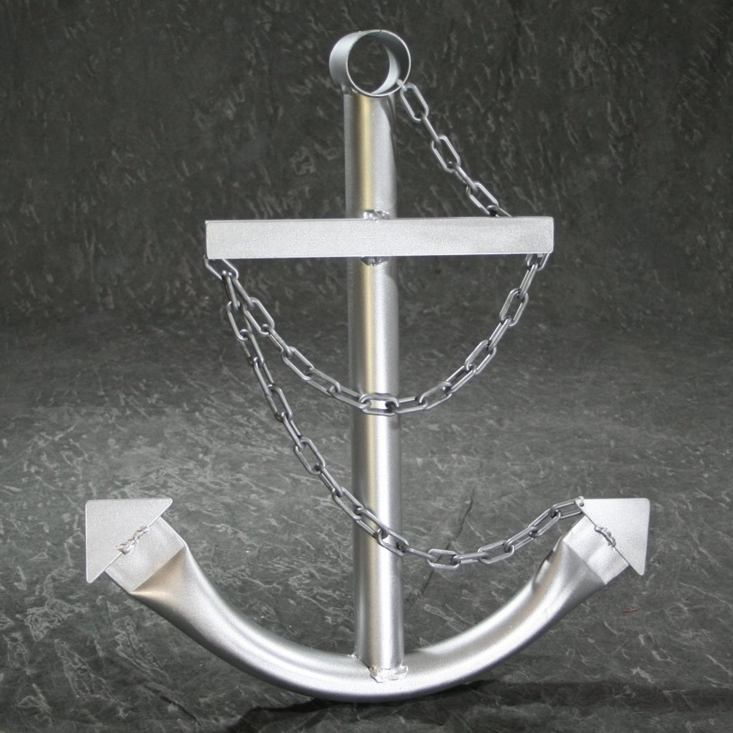 Classic Navy Anchor with Chain Silver