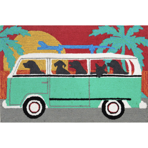  Frontporch Turquoise Beach Trip Indoor/Outdoor Rug - 4 Sizes