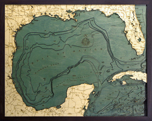 Mexico - 3D Nautical Wood Chart