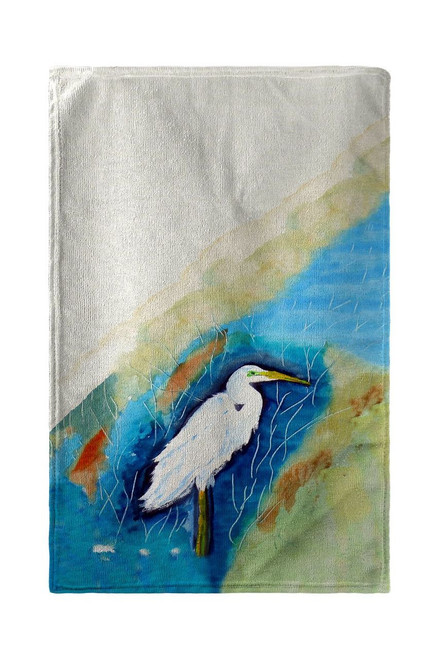 Great Egret Rt Beach Towel