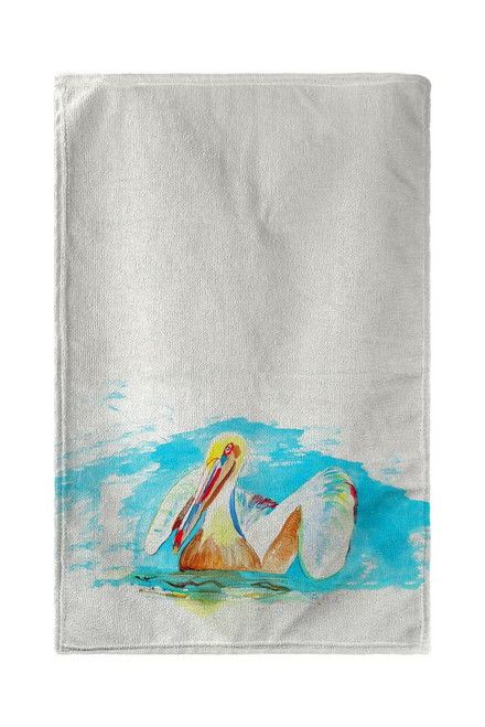 Pelican in Teal Beach Towel