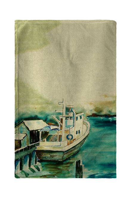 Oyster Boat Beach Towel