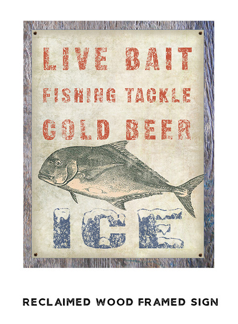 Live Bait and Cold Beer Personalized Metal Sign