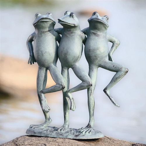 Dancing Frog Trio Garden Sculpture