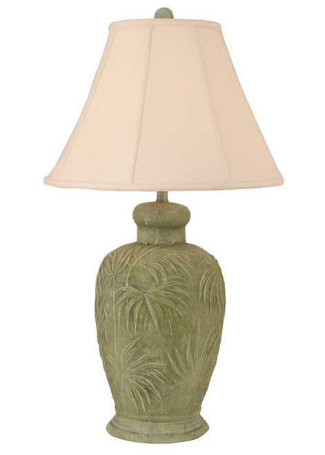 Two Tone Sage Palm Leaf Table Lamp