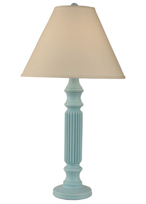 Weathered Turquoise Sea Ribbed Table Lamp