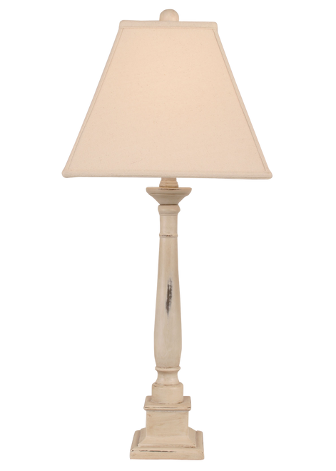 Distressed Cottage Square Candlestick Table Lamp