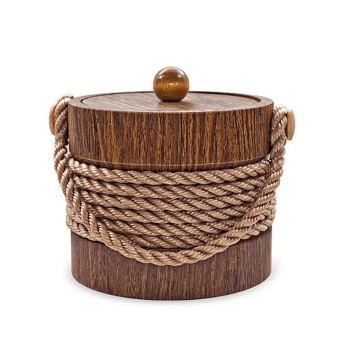 Walnut with Brown Center Rope Ice Bucket - 3qt