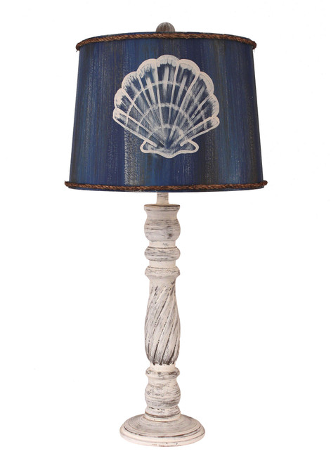 Shabby Swirl Table Lamp with Shell Shade