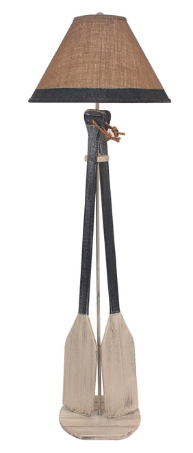 2-Paddles with Rope Floor Lamp - Navy