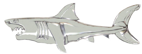 (MAL-220)
Extra Large 38" Polished Aluminum Shark Plaque, Half Bodied