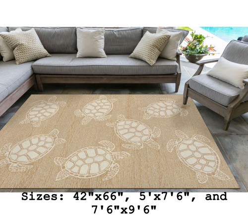 Capri Turtle Indoor/Outdoor Rug - Neutral - Large Rectangle Lifestyle