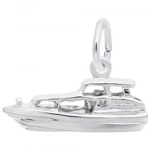 Yacht Charm - Sterling Silver and 14k White Gold
