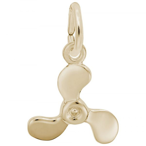 Propeller Accent Charm - Gold Plate, 10k Gold, 14k Gold