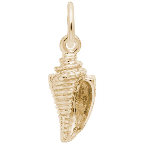 Cone Conch Shell Charm - Gold Plate, 10k Gold, 14k Gold