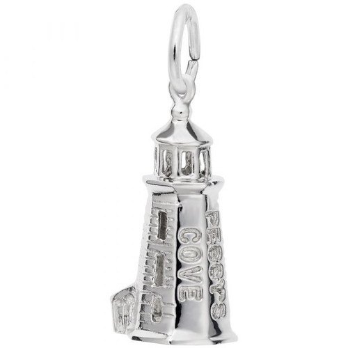 "Peggy's Cove" Lighthouse Charm - Sterling Silver and 14k White Gold