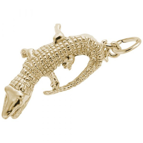 Snapping Alligator Charm - Gold Plate, 10k Gold, 14k Gold
