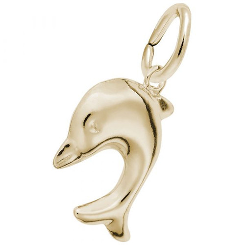Diving Dolphin Charm - Gold Plate, 10k Gold, 14k Gold