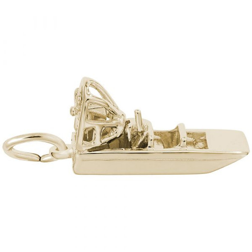 Air Boat Charm - Gold Plate, 10k Gold, 14k Gold