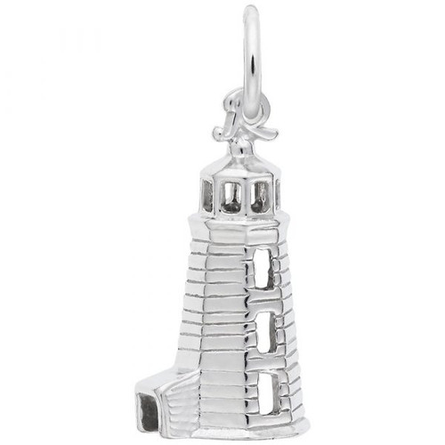 Landfall Lighthouse Charm - Sterling Silver and 14k White Gold
