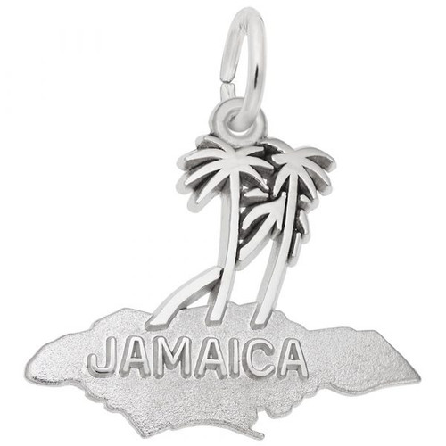 "Jamaica" Palms Charm -Sterling Silver and 14k White Gold