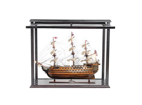 HMS Victory Model Ship - 27" w/ Front Open Display Case - Optional Personalized Plaque