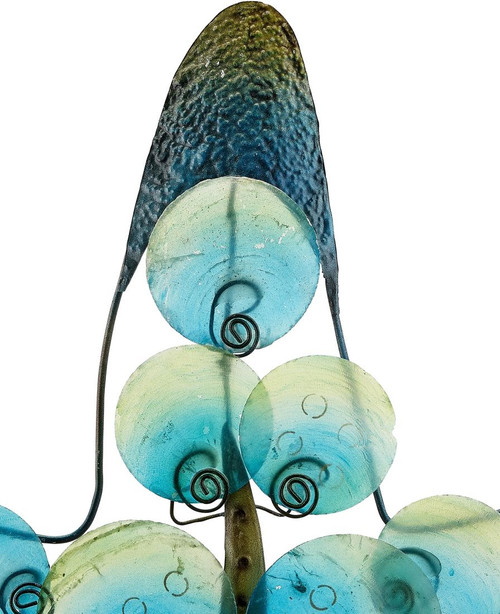 Tropical Starfish with Discs Wall Art - 19" - Metal & Capiz Art - Closeup