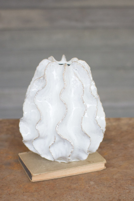 Ceramic Organic Ruffle Vase - Small