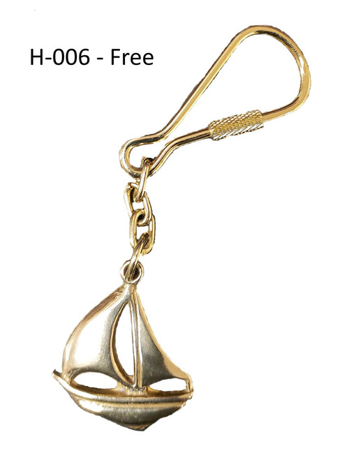 H-006 - Brass Ship Key Chain - Free with Purchase of Any Product from our FREE GIFT WITH PURCHASE Promotional Category