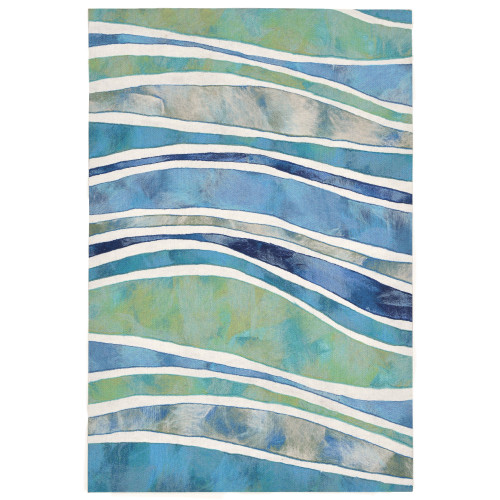 Visions III Ocean Wave Indoor/Outdoor Rug - 5 Sizes