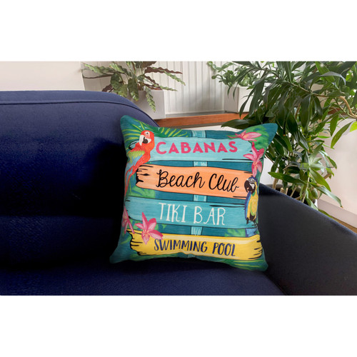 Illusions Summer Signs Indoor/Outdoor Throw Pillow - 18" Square