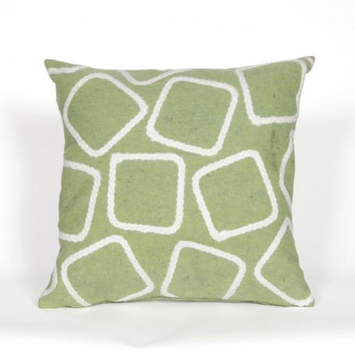 Visions  Lime Squares Indoor/Outdoor Throw Pillows - 2 Sizes Avail