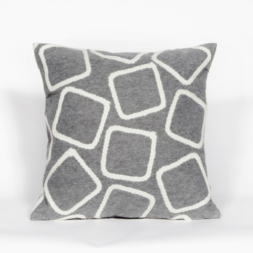Visions Silver Squares Indoor/Outdoor Throw Pillows - 2 Sizes Avail