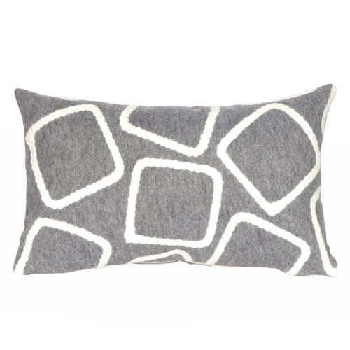 Visions Silver Squares Indoor/Outdoor Throw Pillows - 2 Sizes Avail