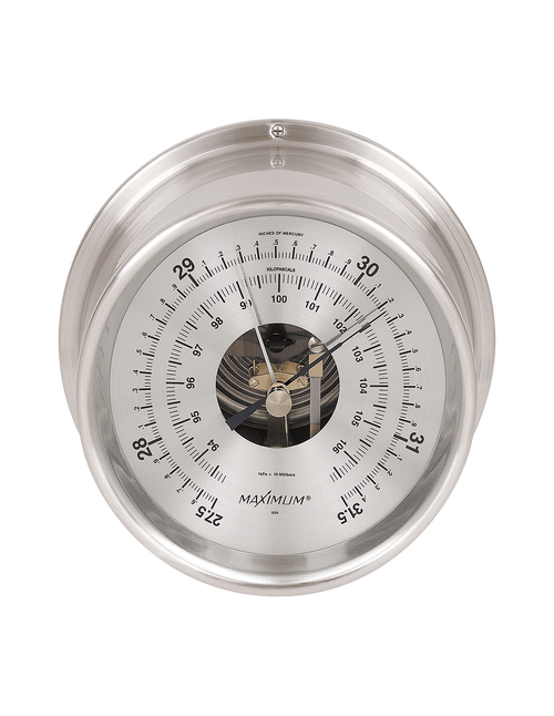 Proteus Barometer Instrument - Satin Nickel Case  - Silver Face