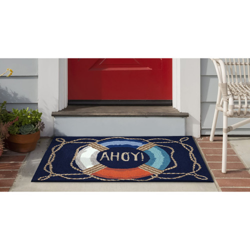 Frontporch "Ahoy" Indoor/Outdoor Rug - Navy - 4 Sizes