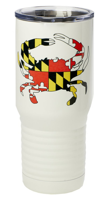 Stainless Steel Tumbler - Maryland State Flag (Crab) - 20 oz - Set of 2