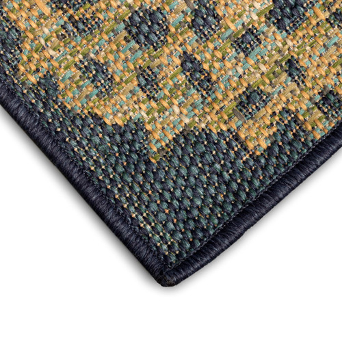 Patio Navy Fish Indoor/Outdoor Rug - 5 Sizes - Corner